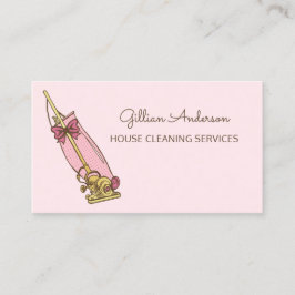 Städning av Girly Rosa Vacuum Cleaner House Visitkort