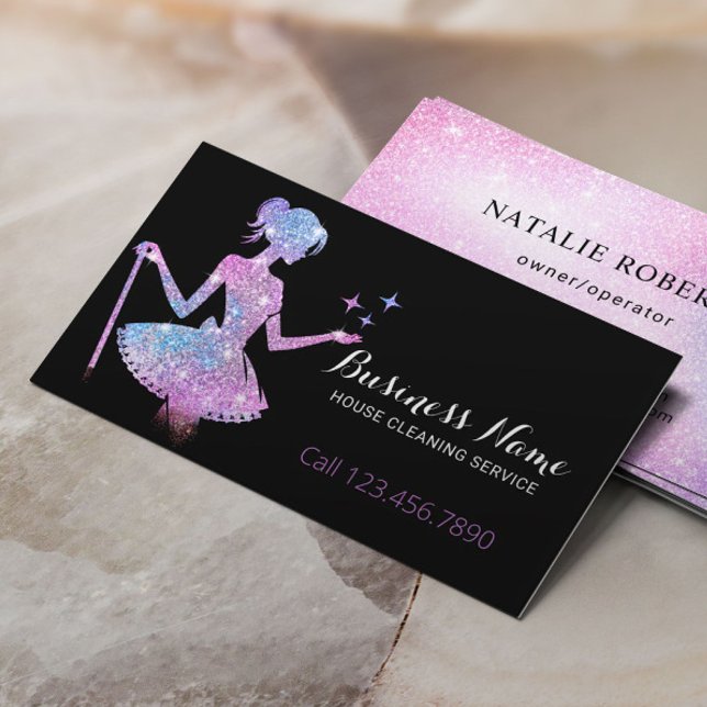 Städning av Magic Glitter Maid House Visitkort (Skapare uppladdad)