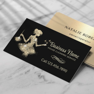 Städning av Magic Guld Sparkles Maid House Visitkort