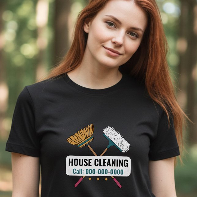 Städning av rum och hus t shirt (Brooms & House Cleaning T-Shirt)