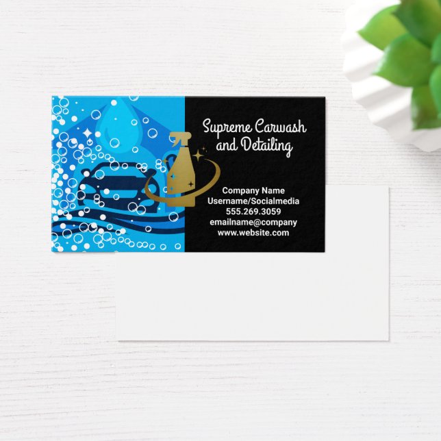 Städning av Tvätta av bil | Bubbar | Ren spreja Visitkort (Skivbord)
