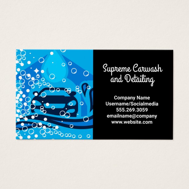 Städning av Tvätta av bil | Bubbar Visitkort (Framsidan)