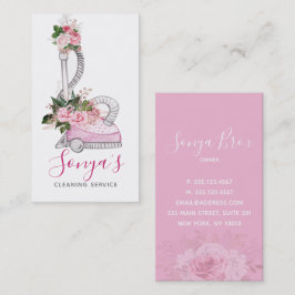 Städning Blommigt Vattenfärgdammsugare Visitkort