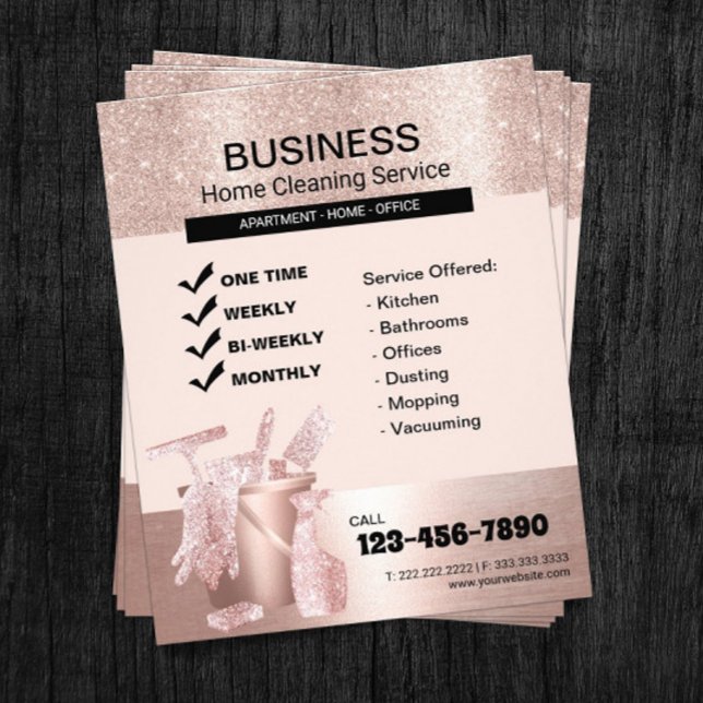 Städning bostäder i det moderna Ro Guld- Flygblad (Skapare uppladdad)