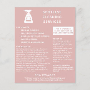 Städning Company Spray Flaska Dusty Rosa Flygblad