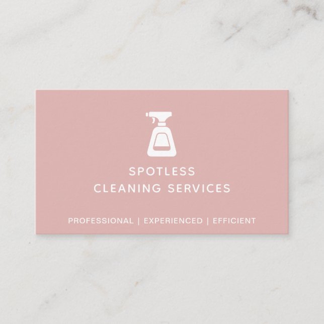 Städning Company Spray Flaska Dusty Rosa  Visitkort (Framsida)
