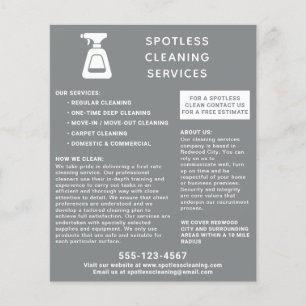 Städning Company Spray Flaska Grått Flygblad