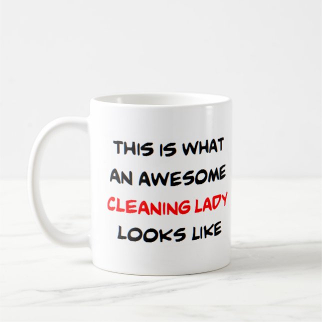 städning dam, fantastisk kaffemugg (Vänster)