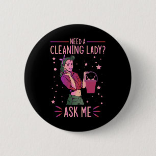 Städning Dam Housekeeper Householding Cleaner Gra Knapp