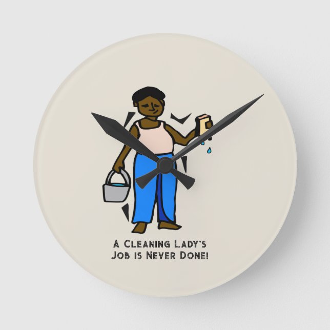 Städning Dam-jobbklocka Rund Klocka (Framsida)