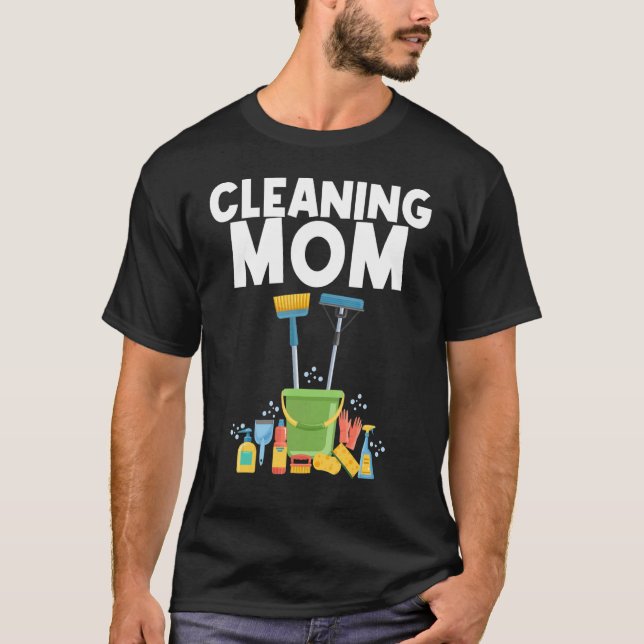 Städning design för Mamma Kvinnor i bostadsbyggand T Shirt (Framsida)