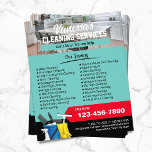 Städning fönster för Städning Maid Service Teal Flygblad<br><div class="desc">House Städning Window Städning Maid Service Teal Flyers.</div>