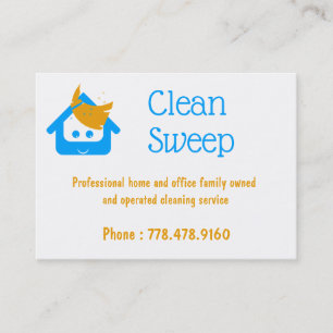 Städning företaget Clean Sweep Cute House Broom Visitkort