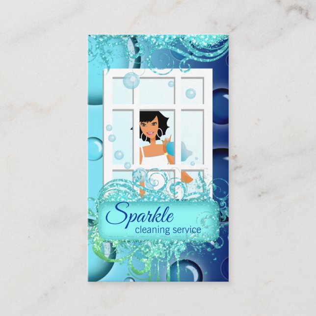 Städning Gnistra Glitter Bubbles Visitkort (Framsida)