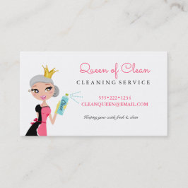 Städning Grått Hair-tecken för Maid Service Krona Visitkort