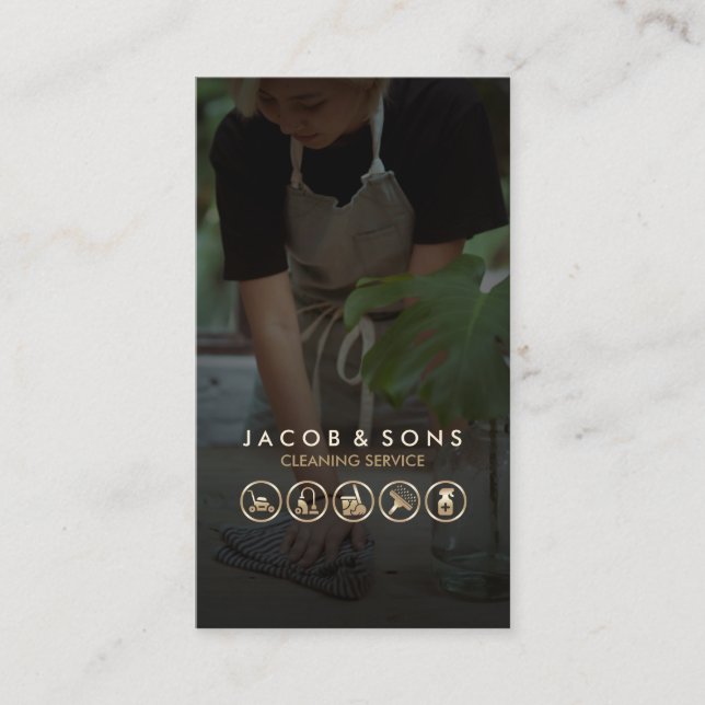 Städning Guld-ikonrenare för Service Visitkort (Framsida)