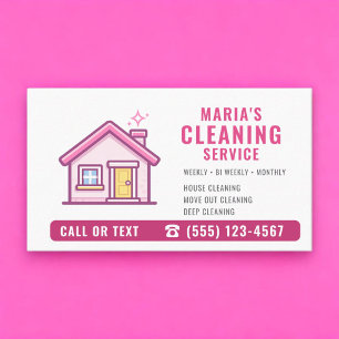 Städning Hemstädning Pink Visitkort
