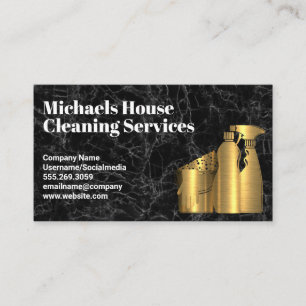 Städning House Verktyg Golden Svart marmor Visitkort