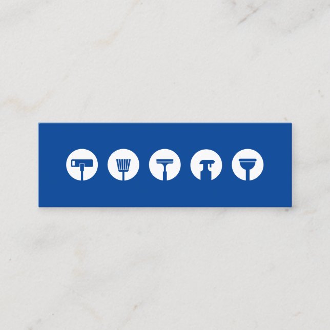 Städning ikoner för tjänster mini visitkort (Framsida)