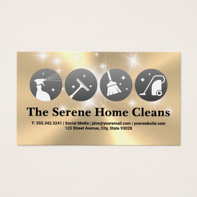 Städning ikoner | Sparkler Visitkort (Framsidan)