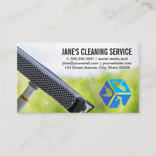 Städning ikoner Squeegee on Window Visitkort