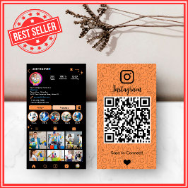 Städning Instagram Orange Hushållning Maid QR Visitkort
