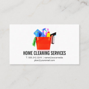 Städning leveranser i Bucket House Services Visitkort