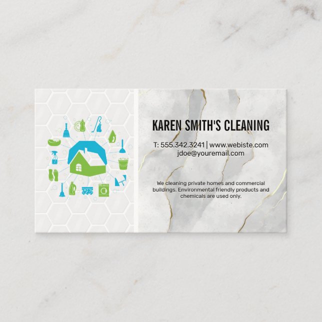 Städning Logotyp för hemtjänster | Maid | Sanitise Visitkort (Framsida)