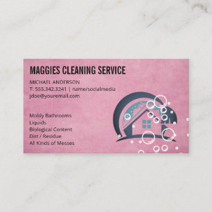 Städning Logotyp hemma för tjänsten Soap Bubbles Visitkort