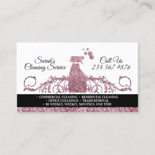 Städning Maid Janitorial mousserande rosa Visitkort