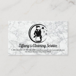 Städning Maid-Logotyp Marble Background Visitkort