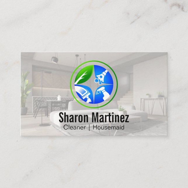 Städning Maid | Rengöringstjänster för hus Visitkort (Framsida)