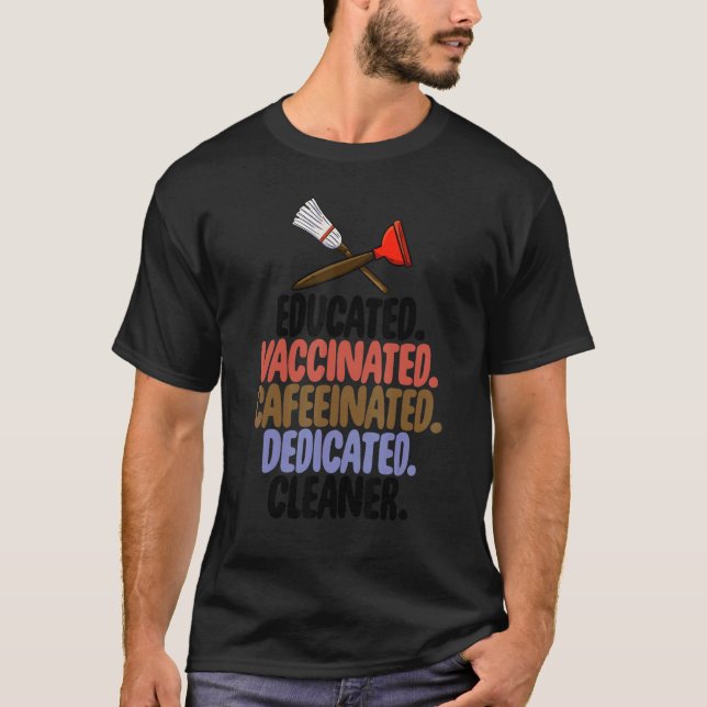 Städning med utbildad vaccinerad kapselinerad sära t shirt (Framsida)