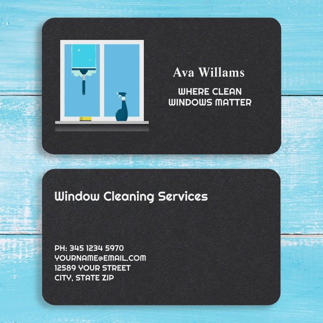 Städning premium för fönster visitkort (Window Cleaning Cards)