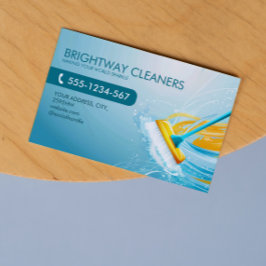 Städning Professionell Blue Broom QR Visitkort