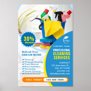 Städning Professionell för anpassade Poster