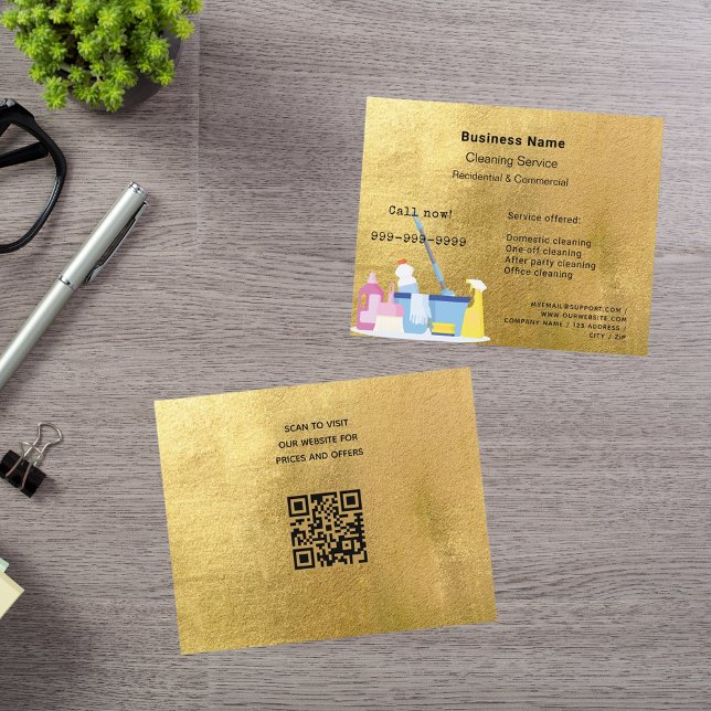 Städning QR-kod för guld Flygblad (Skapare uppladdad)
