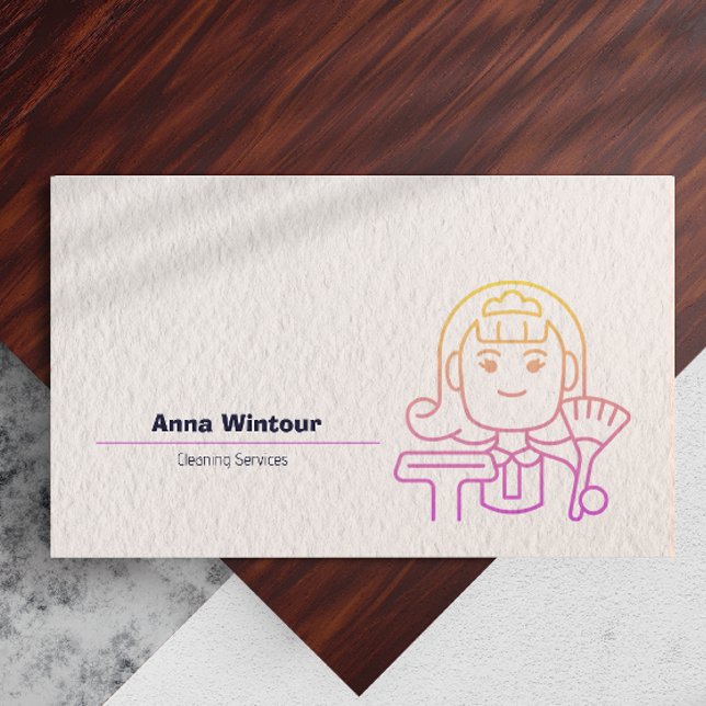 Städning QR-kod - minimalistisk Visitkort (Cleaning Services Qr Code Minimalist Business Card)