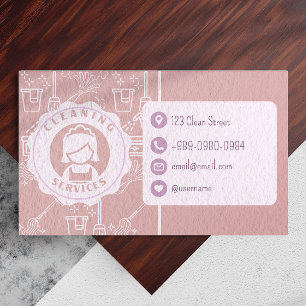 Städning QR-kod Rosa Visitkort