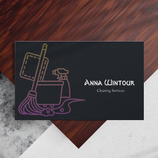 Städning QR-kodminimalistiskt Affärskort Visitkort (Cleaning Services Qr Code Minimalist Business Card)