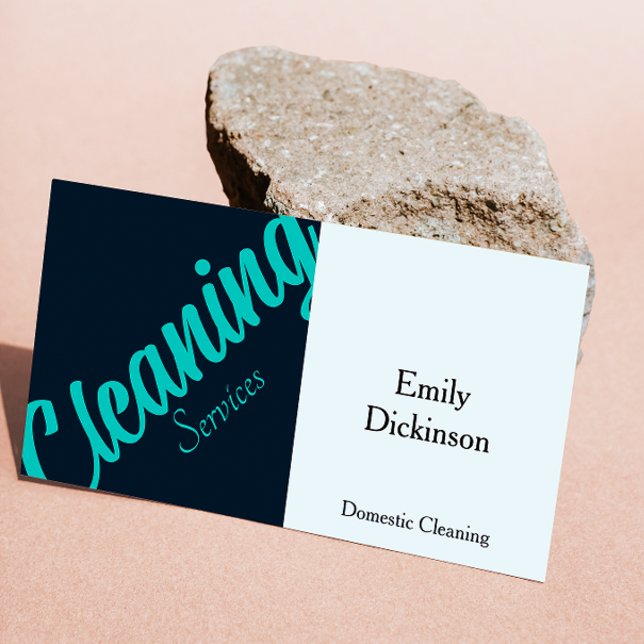 Städning QR-kodretro för tjänster Visitkort (Cleaning Services Qr Code Retro Business Card)