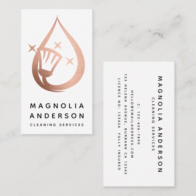 Städning ro Gold Foil House Visitkort (Fram/baksida)