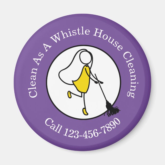 Städning Service Anpassningsbar Business Magnets Magnet (Framsidan)