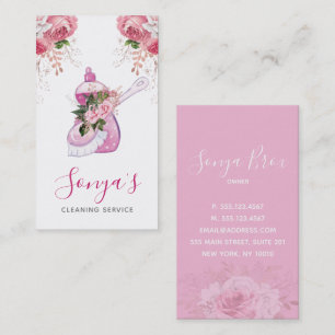 Städning Service Blommigt Watercolor disktvål Visitkort