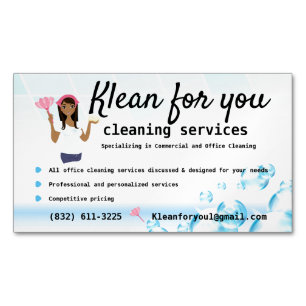 Städning Service Bubbles White Magnetiska Visitkort