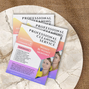 Städning Service Business Modern Anpassningsbar Fl Flygblad