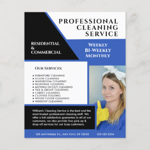 Städning Service Business Modern Blue Flygblad