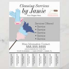 Städning service business Tear off Strips B Reklamblad