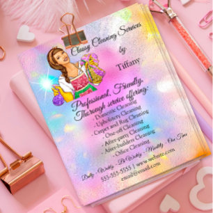 Städning Service House Keeping Holograph Pinky Flygblad