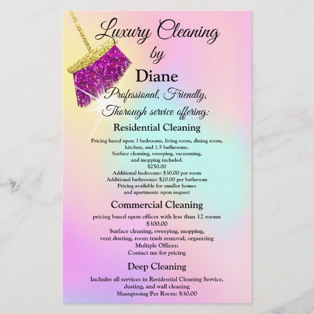 Städning Service House Office Keeping Maid QRCode Flygblad (Framsidan)